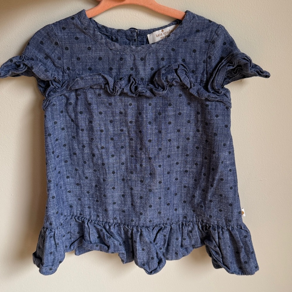 KATE SPADE Black Polka Dot Navy Baby Casual Dress